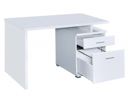 Coaster Irving 2-Drawer Office Desk with Cabinet - White