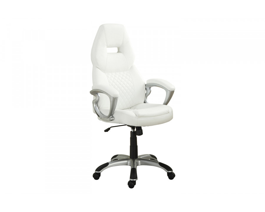 Coaster - Adjustable Height Office Chair 800150 in White/Silver