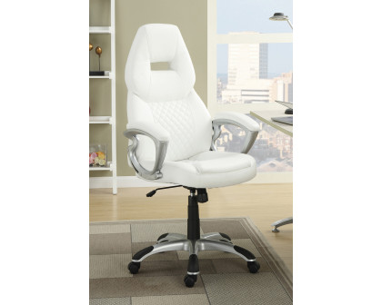 Coaster - Adjustable Height Office Chair 800150 in White/Silver