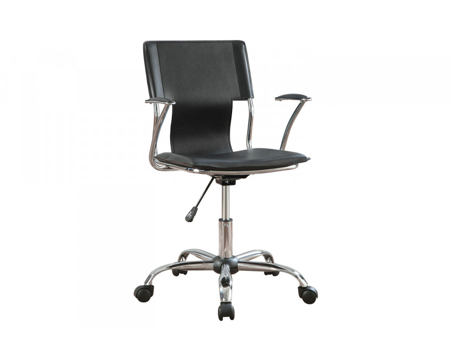 Coaster - Adjustable Height Office Chair 800207 in Black/Chrome