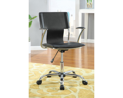 Coaster - Adjustable Height Office Chair 800207 in Black/Chrome