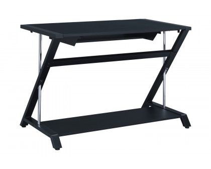 Coaster - Mallet Computer Desk With Bottom Shelf in Black