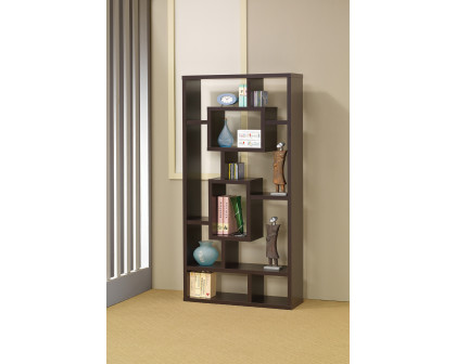 Coaster Howie 10-Shelf Bookcase - Cappuccino