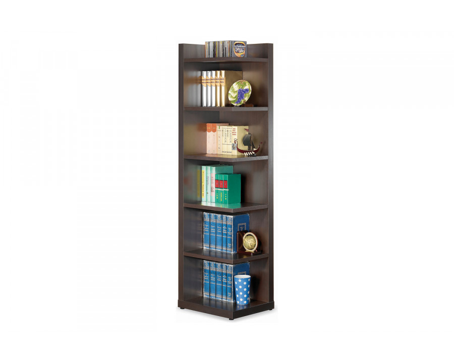 Coaster - 6-Tier Corner Bookcase in Cappuccino