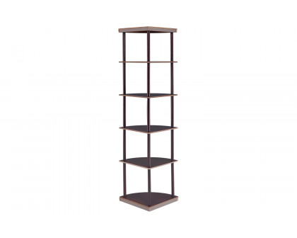 Coaster - 5-Shelf Corner Bookshelf in Cappuccino