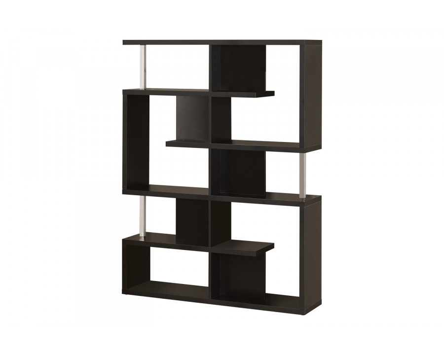 Coaster Hoover 5-Tier Bookcase - Black/Chrome