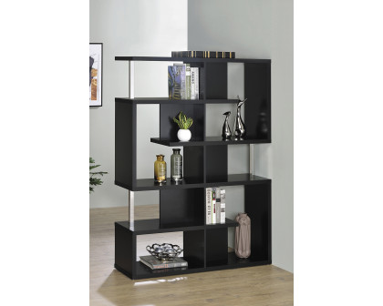 Coaster Hoover 5-Tier Bookcase - Black/Chrome