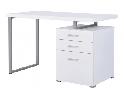 Coaster Brennan 3-Drawer Office Desk - White