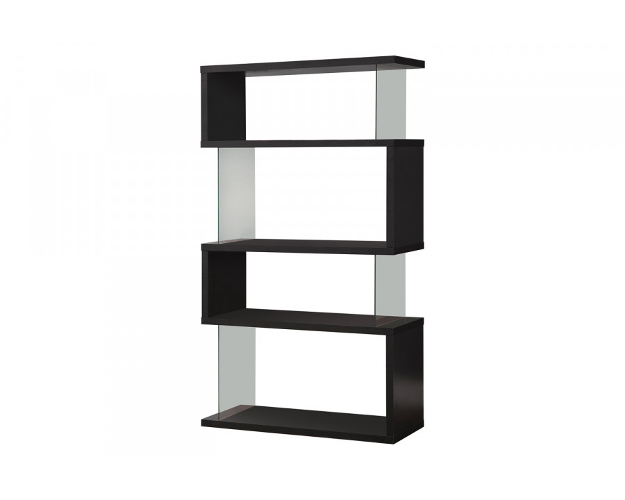 Coaster Emelle 4-Tier Bookcase - Black/Clear