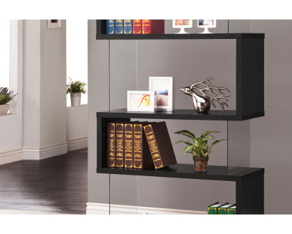 Coaster Emelle 4-Tier Bookcase - Black/Clear