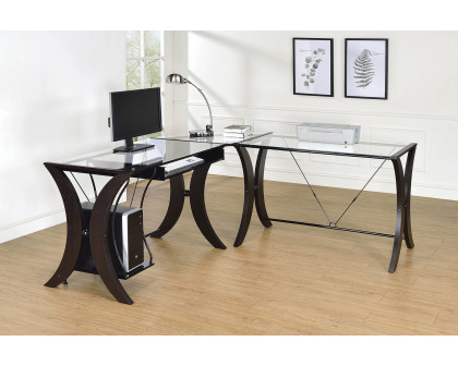 Coaster - Monterey 3-Piece L-Shaped Computer Desk Set in Cappuccino