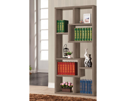 Coaster Theo 10-Shelf Bookcase - Weathered Gray