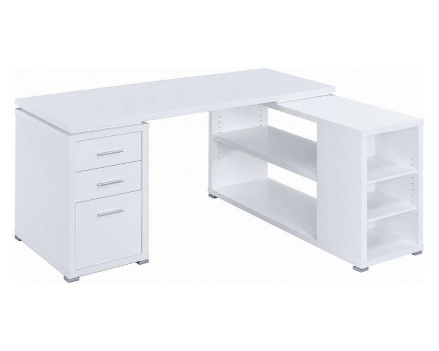 Coaster Yvette L-Shape Office Desk - White