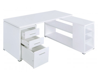 Coaster Yvette L-Shape Office Desk - White