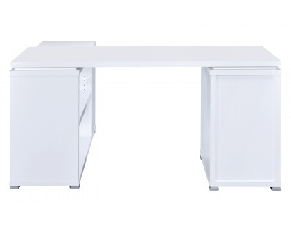 Coaster Yvette L-Shape Office Desk - White