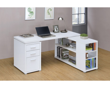 Coaster Yvette L-Shape Office Desk - White