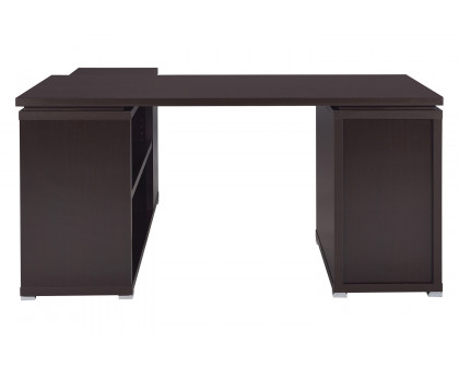 Coaster Yvette L-Shape Office Desk - Cappuccino