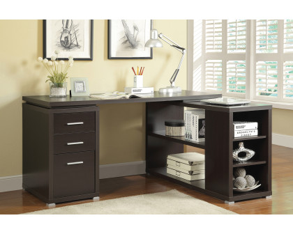 Coaster Yvette L-Shape Office Desk - Cappuccino