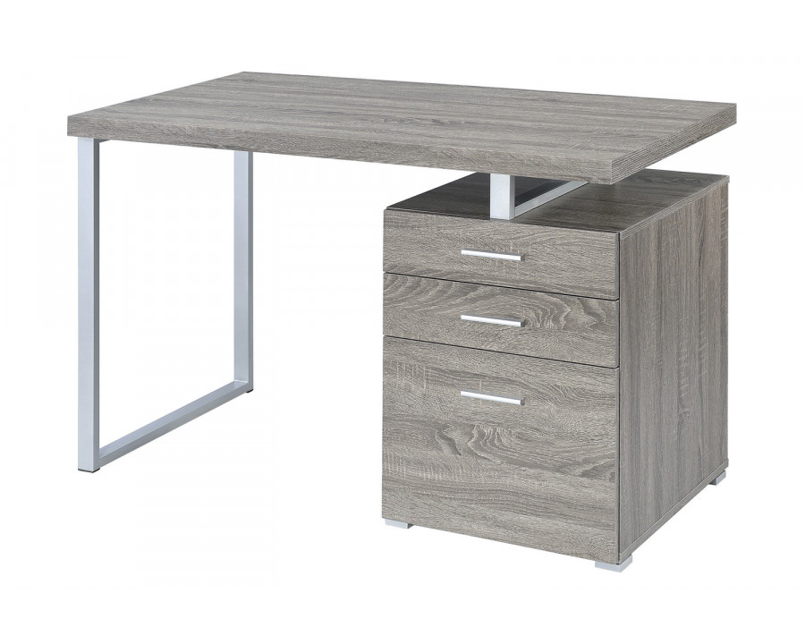 Coaster - 3-Drawer Brennan Office Desk in Weathered Gray