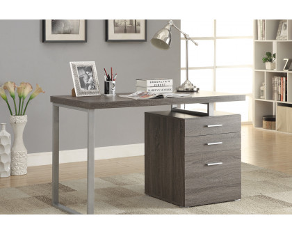 Coaster - 3-Drawer Brennan Office Desk in Weathered Gray