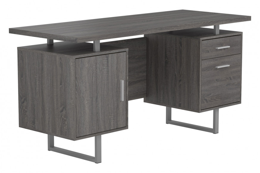 Coaster™ Lawtey Floating Top Office Desk - Weathered Gray