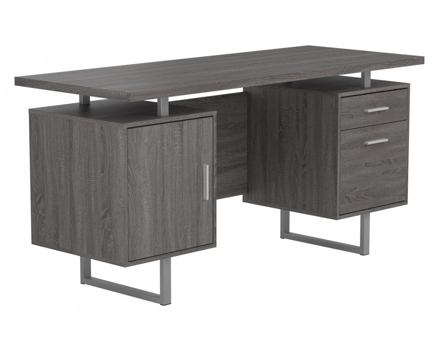 Coaster Lawtey Floating Top Office Desk - Weathered Gray