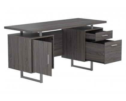 Coaster™ Lawtey Floating Top Office Desk - Weathered Gray