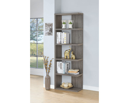 Coaster - 5-Tier Bookcase in Weathered Gray