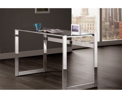 Coaster - Hartford Glass Top Writing Desk in Chrome