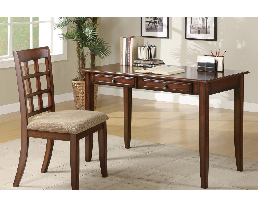 Coaster Newton 2-Piece Writing Desk Set - Chestnut/Tan