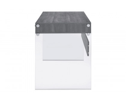 Coaster Dobrev 2-Drawer Writing Desk - Weathered Gray/Clear