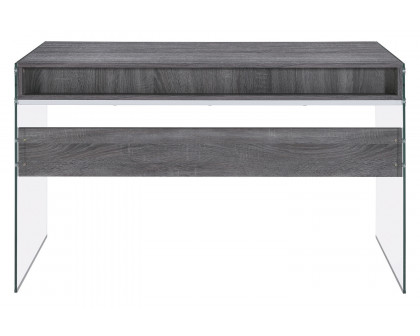 Coaster Dobrev 2-Drawer Writing Desk - Weathered Gray/Clear