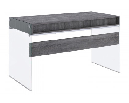 Coaster Dobrev 2-Drawer Writing Desk - Weathered Gray/Clear