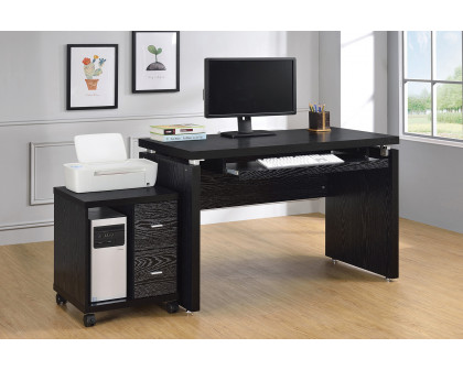 Coaster Russell Computer Desk with Keyboard Tray - Black Oak