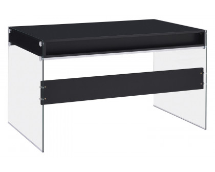 Coaster Dobrev 2-Drawer Writing Desk - Glossy Black/Clear