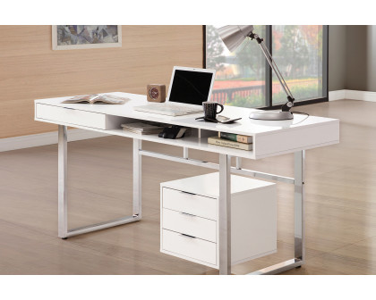 Coaster Whitman 4-Drawer Writing Desk - Glossy White