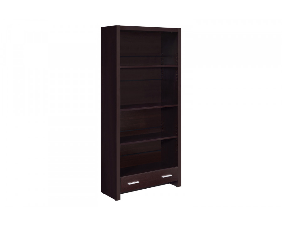 Coaster - Skylar 5-Shelf Bookcase With Storage Drawer in Cappuccino