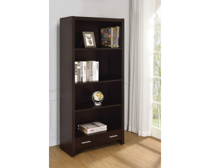 Coaster - Skylar 5-Shelf Bookcase With Storage Drawer in Cappuccino