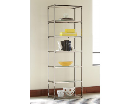 Coaster - Kate 6-Shelf Bookcase in Black Nickel