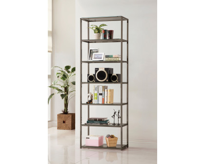 Coaster - Kate 6-Shelf Bookcase in Black Nickel