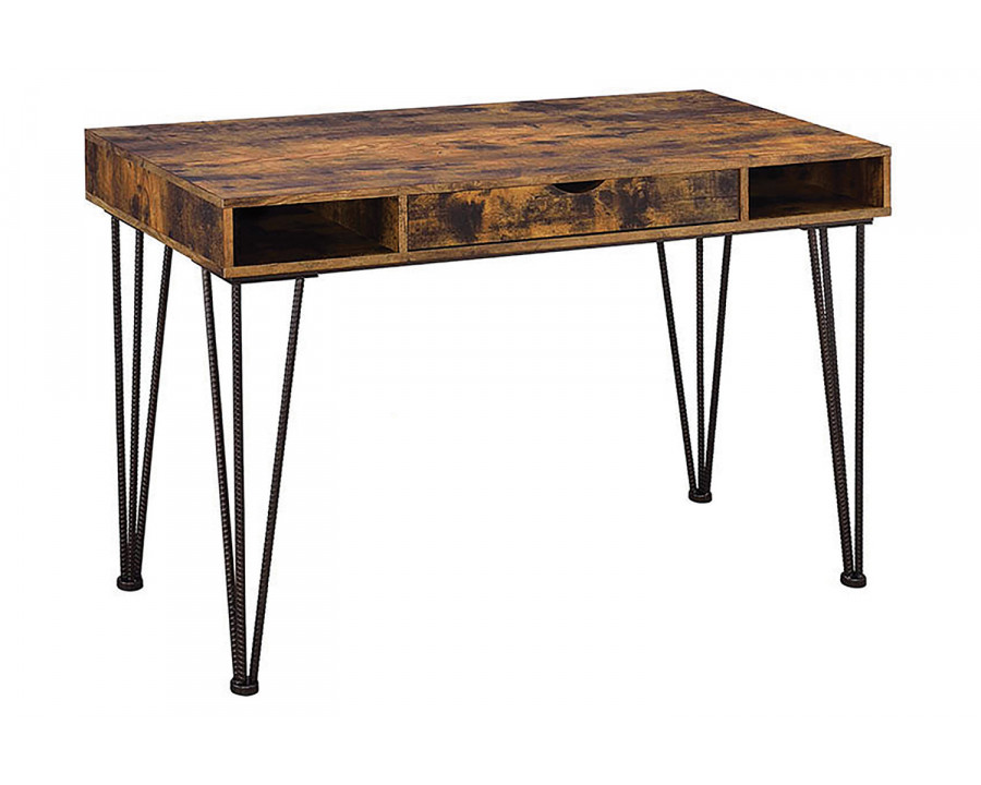 Coaster - Olvera 1-Drawer Writing Desk in Antique Nutmeg/Dark Bronze