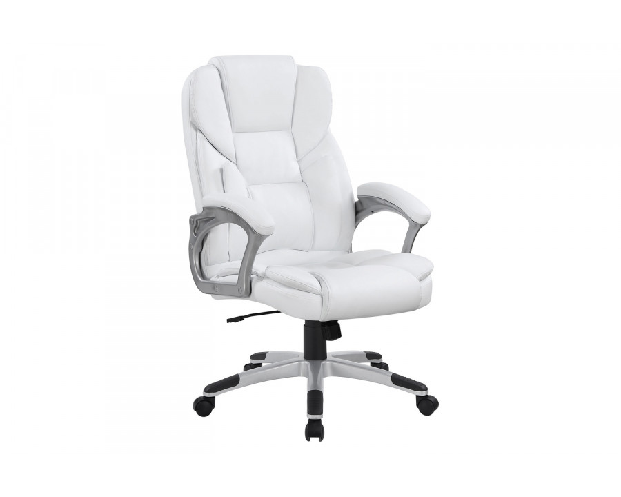 Coaster - Adjustable Height Office Chair 801140 in White/Silver