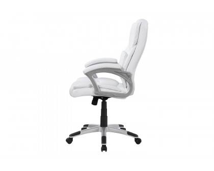 Coaster - Adjustable Height Office Chair 801140 in White/Silver