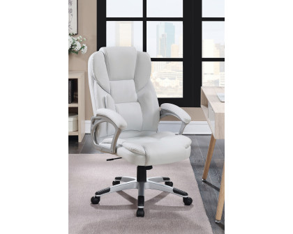 Coaster - Adjustable Height Office Chair 801140 in White/Silver