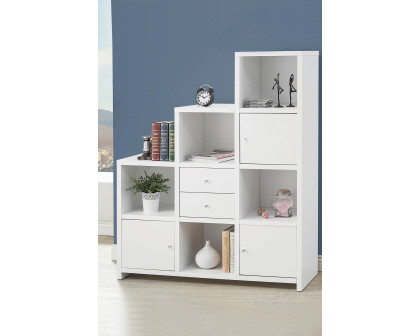 Coaster Spencer Bookcase with Cube Storage Compartments - White