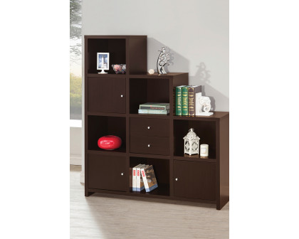 Coaster Spencer Bookcase with Cube Storage Compartments - Cappuccino