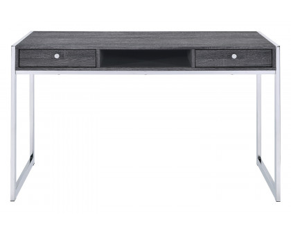 Coaster - Wallice 2-Drawer Writing Desk in Weathered Gray/Chrome