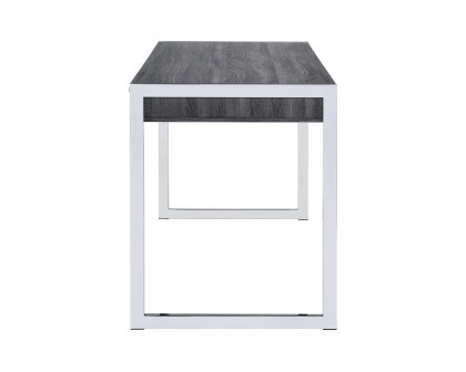 Coaster - Wallice 2-Drawer Writing Desk in Weathered Gray/Chrome