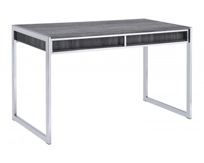 Coaster - Wallice 2-Drawer Writing Desk in Weathered Gray/Chrome