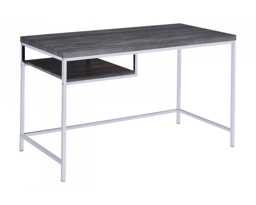 Coaster - Kravitz Rectangular Writing Desk in Weathered Gray/Chrome